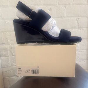 Anne Klein Navy Wedge Sandals
